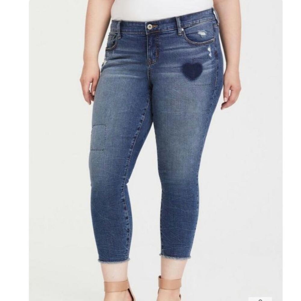 Torrid Classic High Rise Raw Hem Crop Ankle Skinny Jeans